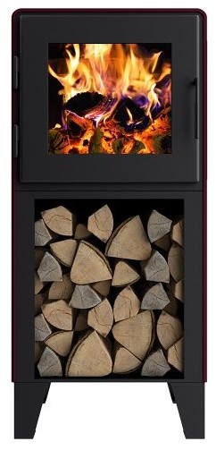 MF Fire Nova Tower Wood Burning Stove with Legs (Black)