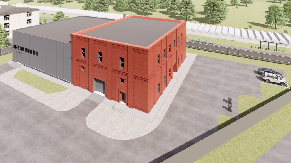 Производственный объект до 1500кв.м. площади в кирпичном стиле