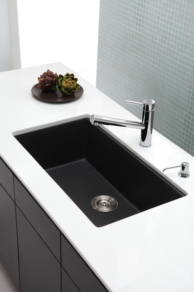 Kraus KGU-413B Undermount Single Bowl Black Onyx Granite Kitchen Sink