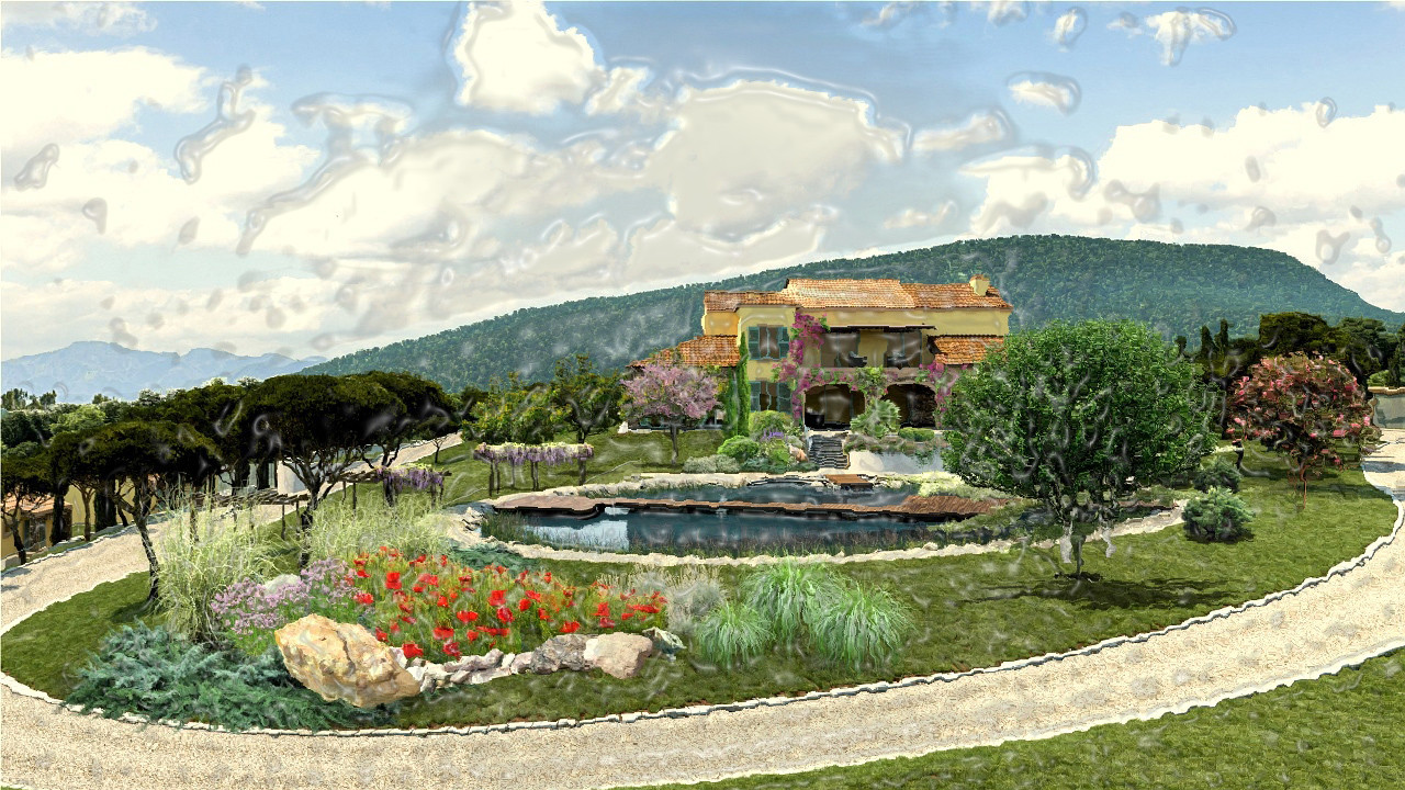 Эскизы. Сложный рельеф. Усадьба в стиле прованс