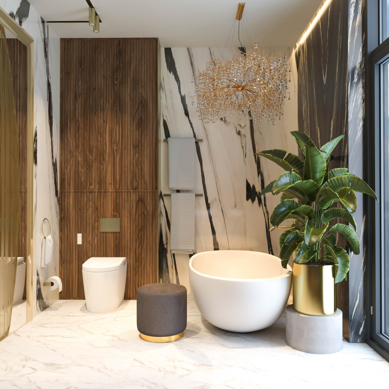 Санузел в проекте загородного дома Mountain House