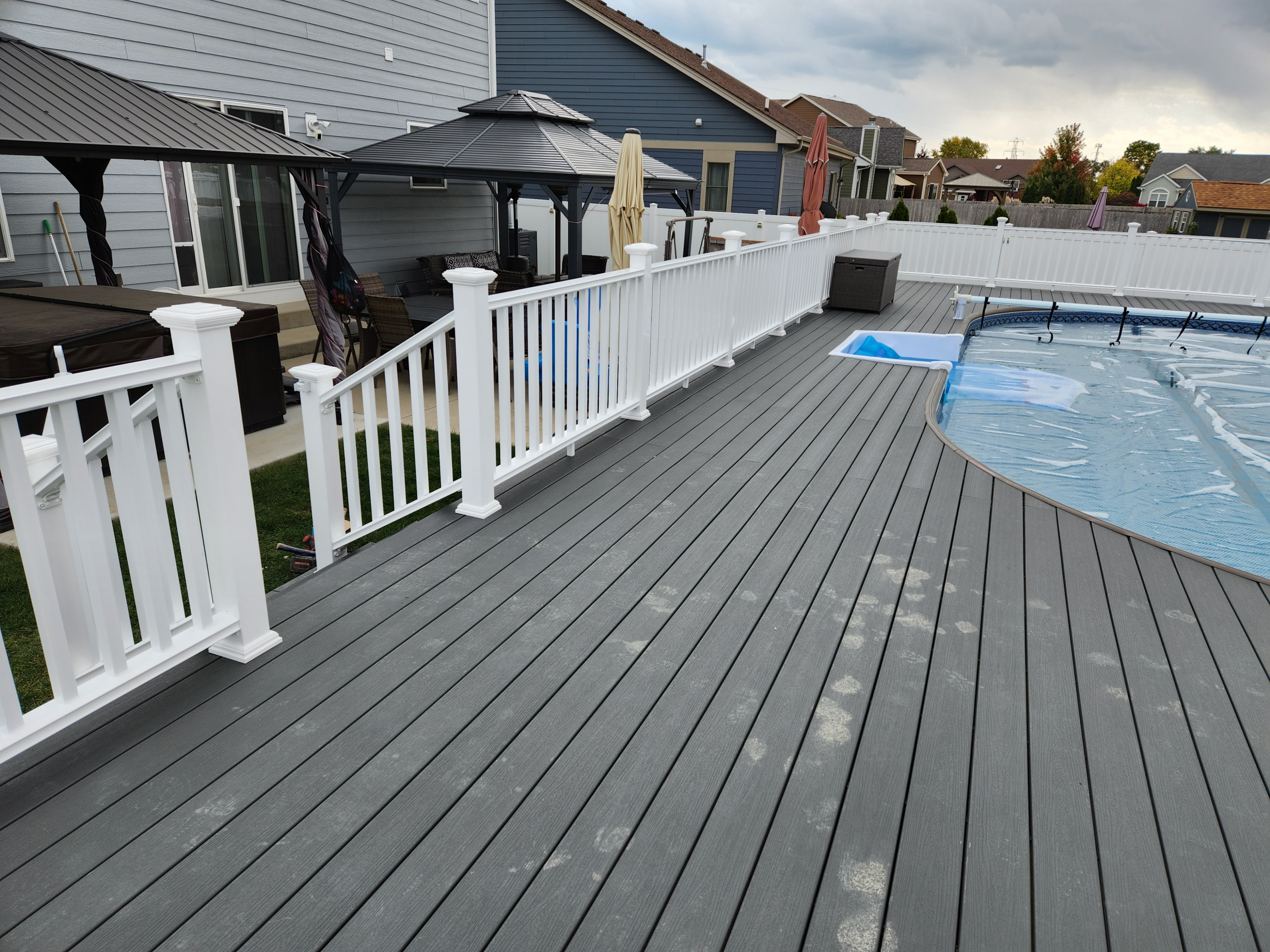 Composite deck around pool
