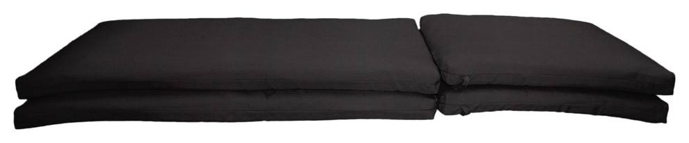 Sunbrella Designer Chaise Lounge Cushions Knife Edge Set of 2, Canvas Black