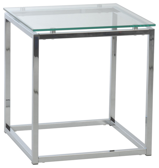 Sandor Side Table Clear Glass Chrome