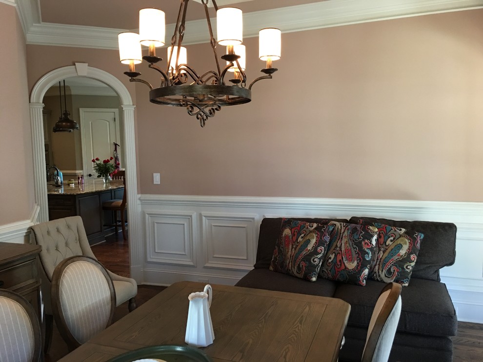 Inspiration for a transitional dining room remodel in Raleigh