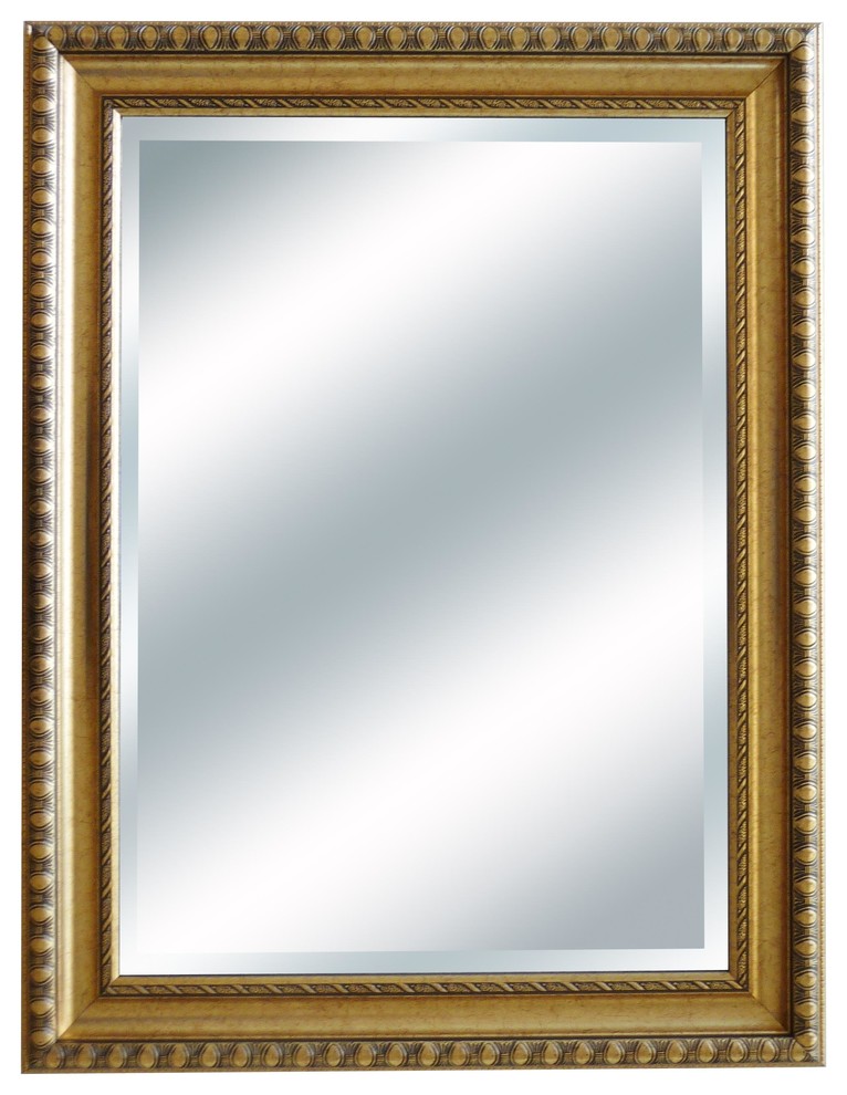 Antique Framed Beveled Wall Mirror 24"x36" Traditional Wall Mirrors