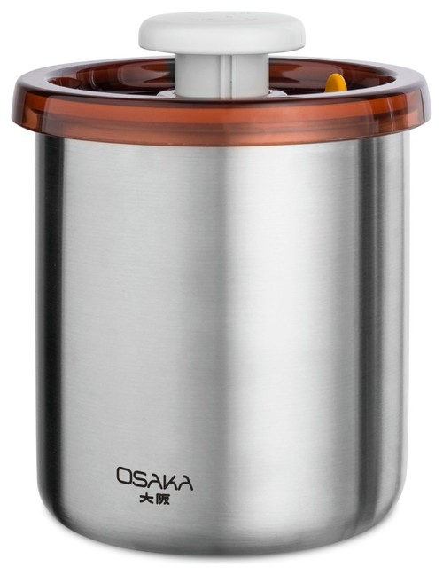 Stainless Steel "Tempozan" Vacuum-Sealed Canister, 40 oz.