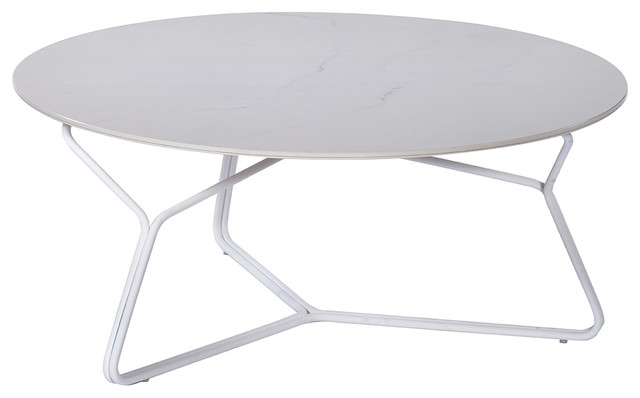 OASIQ SERAC 85 Coffee Table, Frame: White, Top: White Hpl