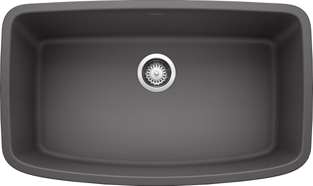 Blanco 32"x19" Granite Single Undermount Kitchen Sink, Cinder