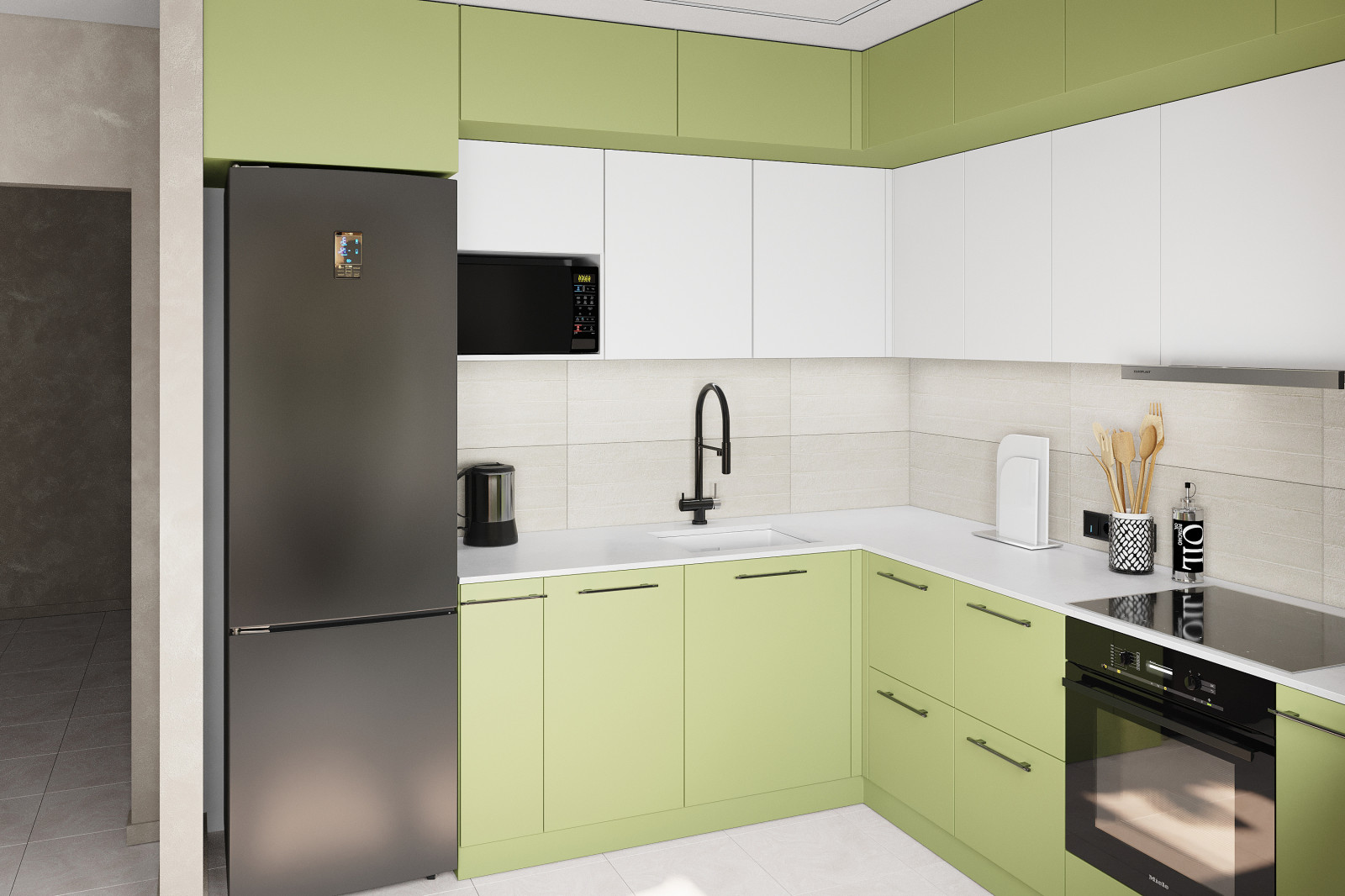 Освежающая кухня для Коттеджа