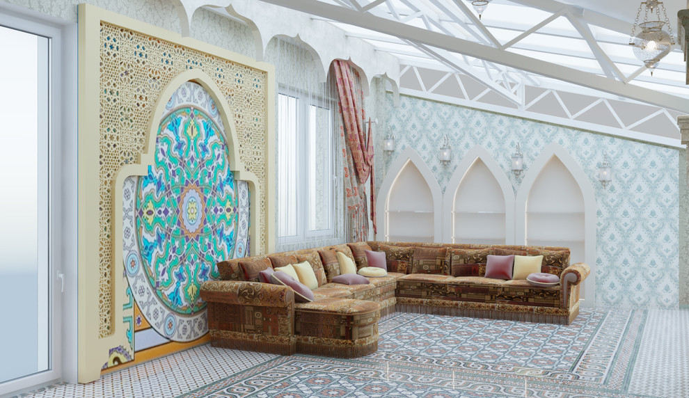 Комната отдыха о зона бассейна в частном доме