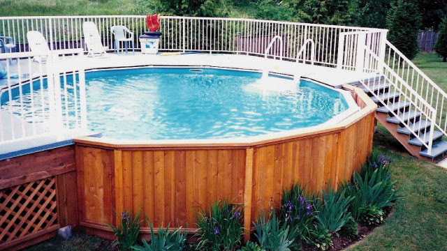 Pool - backyard round aboveground pool idea