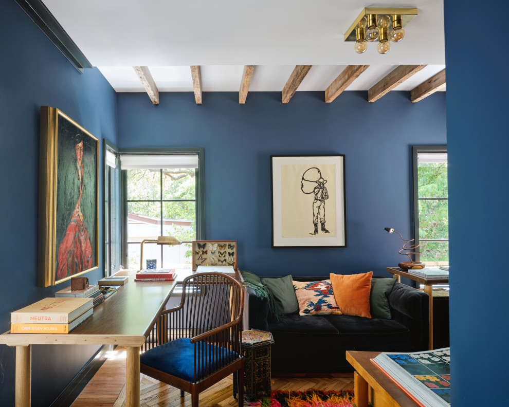 Home office - transitional home office idea in Austin