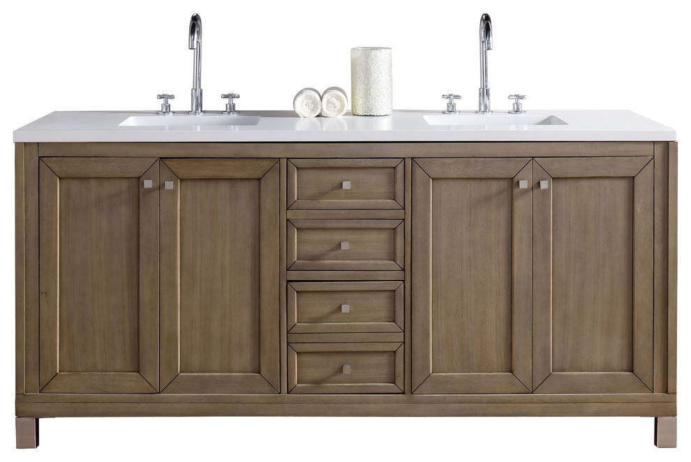 Chicago 72 Double Vanity White Washed Walnut Base Cabinet Only Transitional Bathroom Vanities And Sink Consoles By Lu Kitchen Bath - 72 Bristol Whitewashed Walnut Double Bathroom Vanity Chicago 72 Double Vanity White Washed Walnut Base Cabinet Only Transitional Bathroom Vanities And Sink Consoles By Lu Kitchen Bath - 72 Bristol Whitewashed Walnut Double Bathroom Vanity