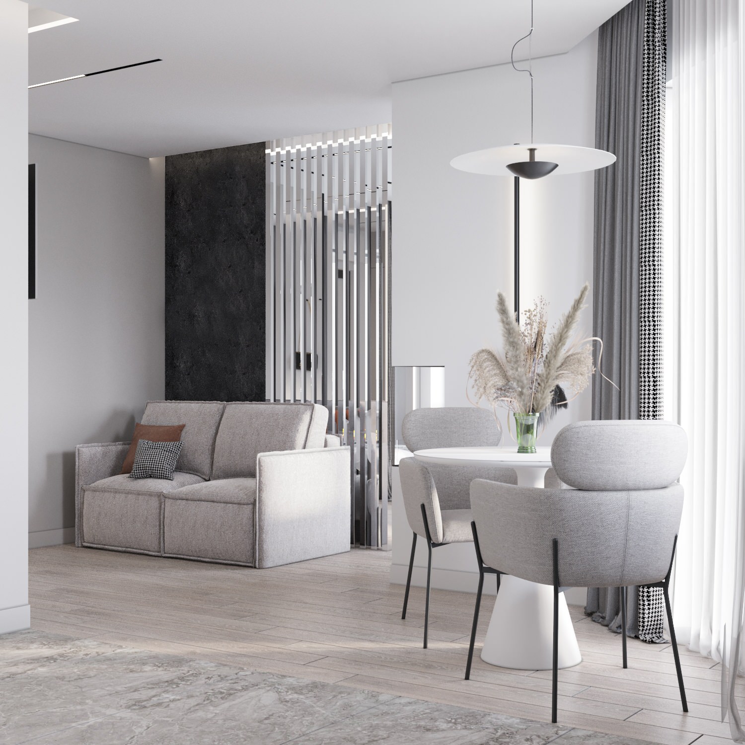 Дизайн  интерьера студии ЖК Аквамарин