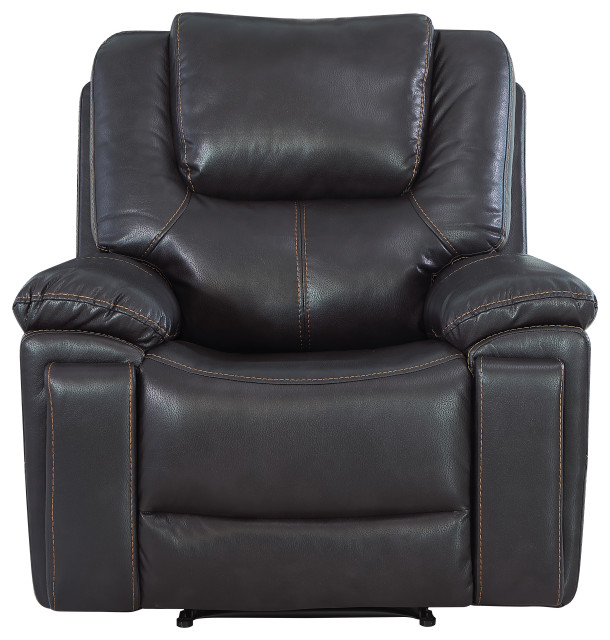 Aiden Leather Air Upholstered Reclining Chair With Fiber Back