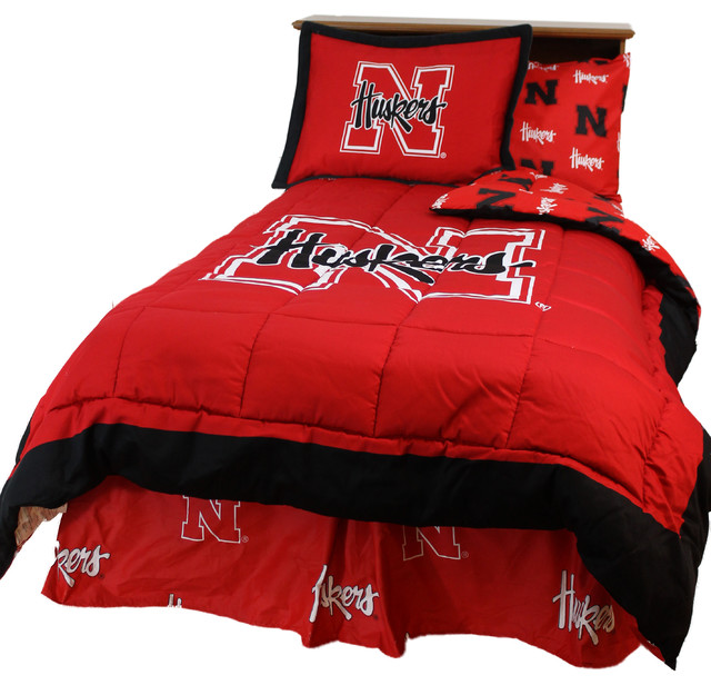 Nebraska Huskers Reversible Comforter Set Twin Contemporary Nebraska Huskers Reversible Comforter Set Twin Contemporary Comforters And Sets By College Covers