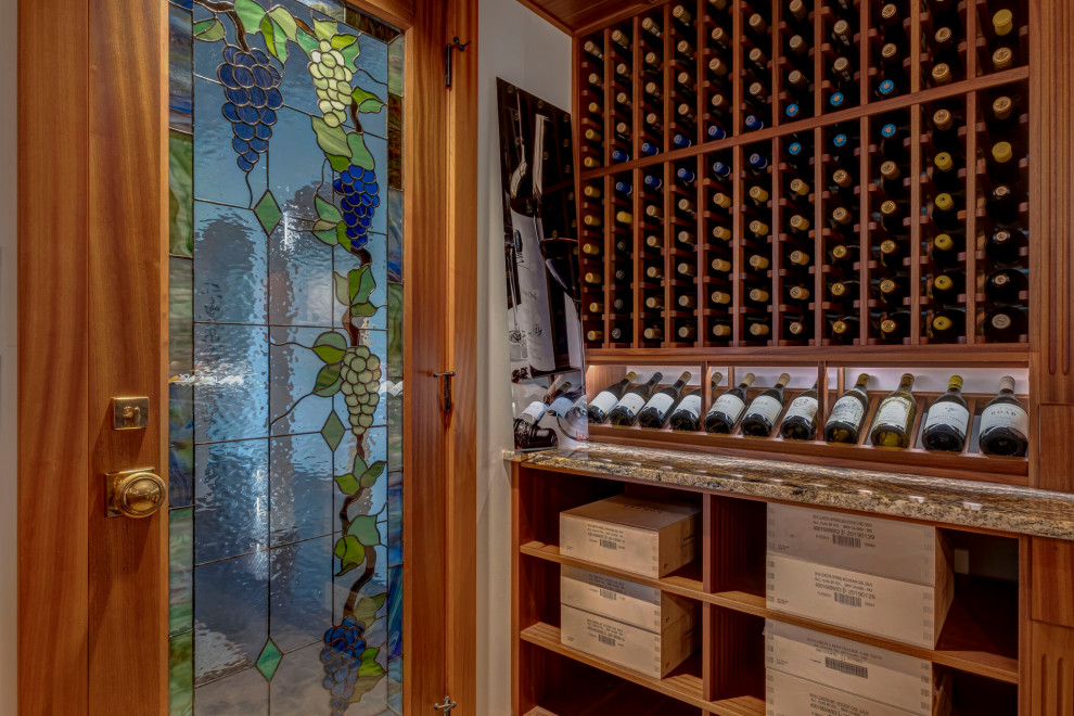 Media room converted into a unique 3,000 bottle wine cellar