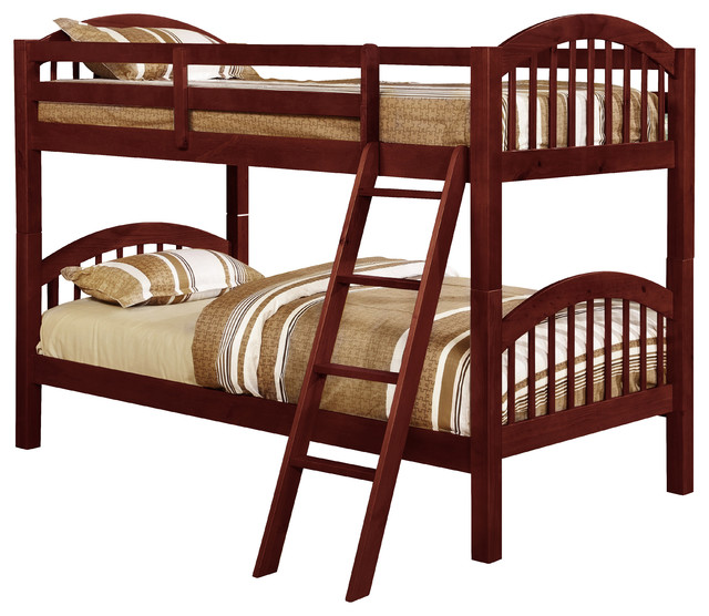 Finish Wood Arched Design Twin Size Convertible Bunk Bed Finish Wood Arched Design Twin Size Convertible Bunk Bed Transitional Beds By Pilaster Designs
