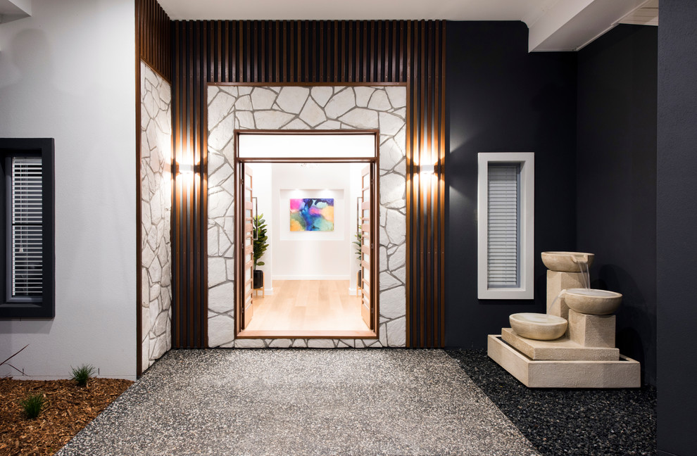 Inspiration for a contemporary exterior in Brisbane.