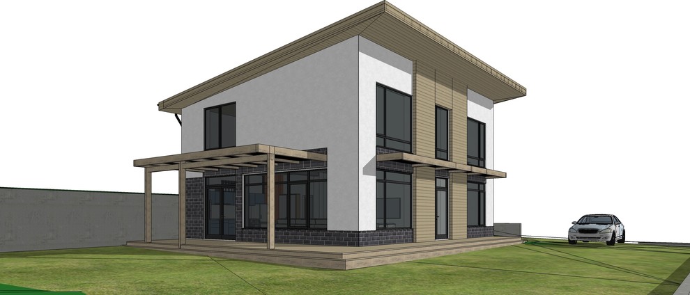 Проект дома с односкатной кровлей