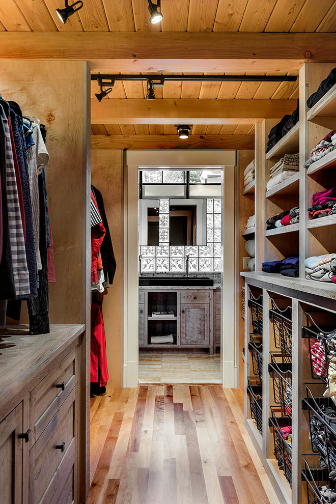 This is an example of an industrial storage and wardrobe in Boston.