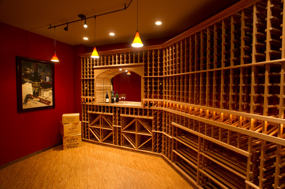Transitional wine cellar in Portland Maine.