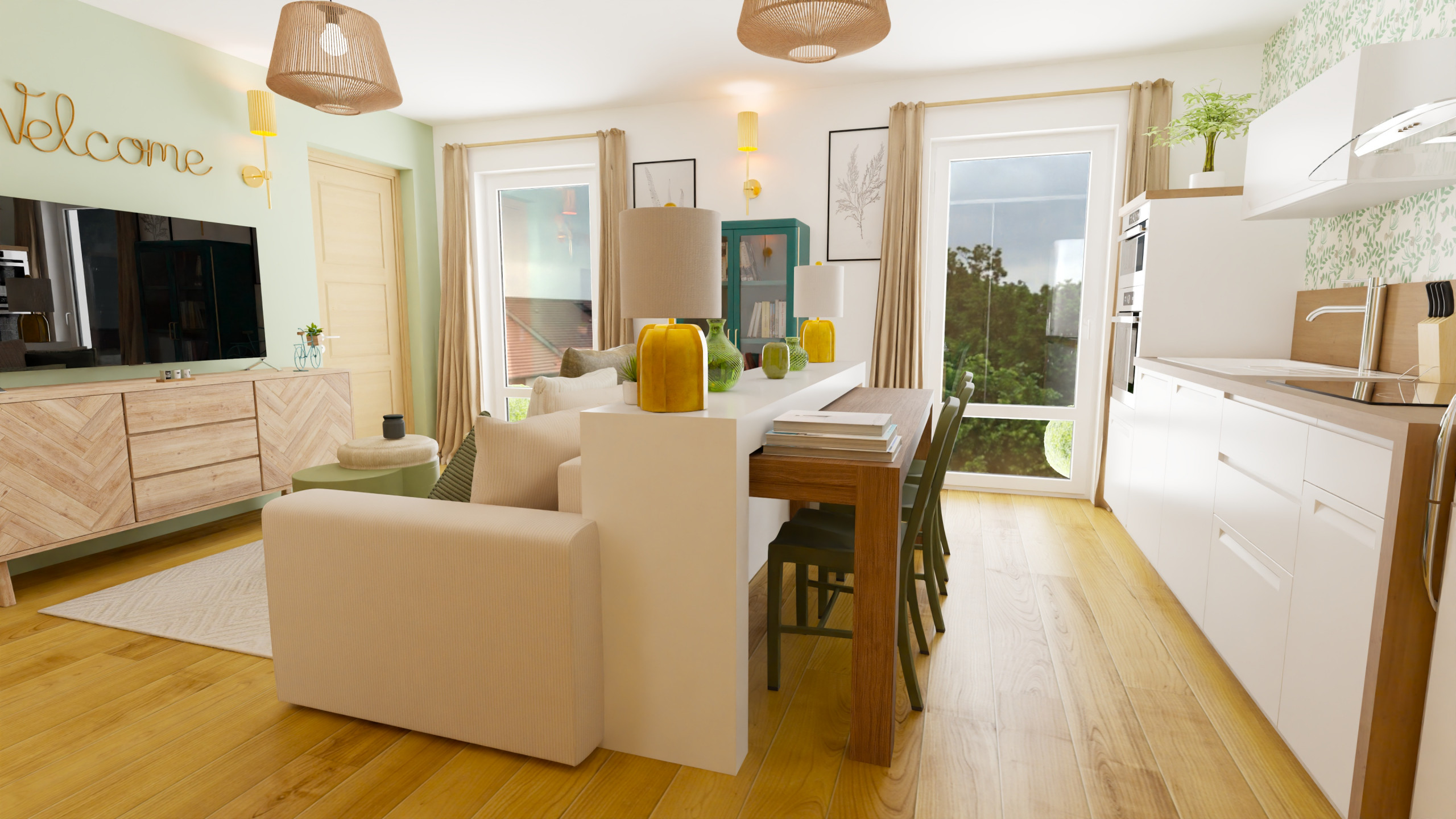 Aménagement total d'un appartement de 45 m²