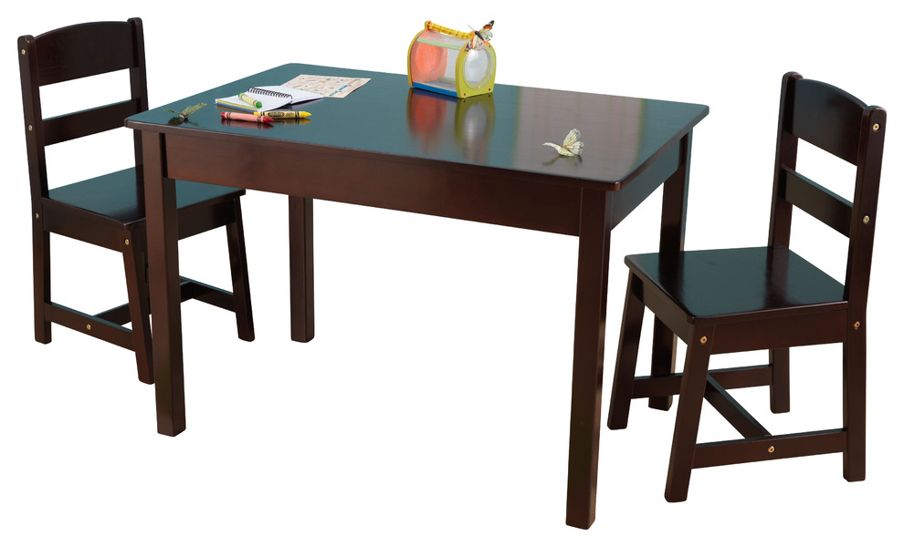 KidKraft Rectangle Table and Chair Set in Espresso Transitional