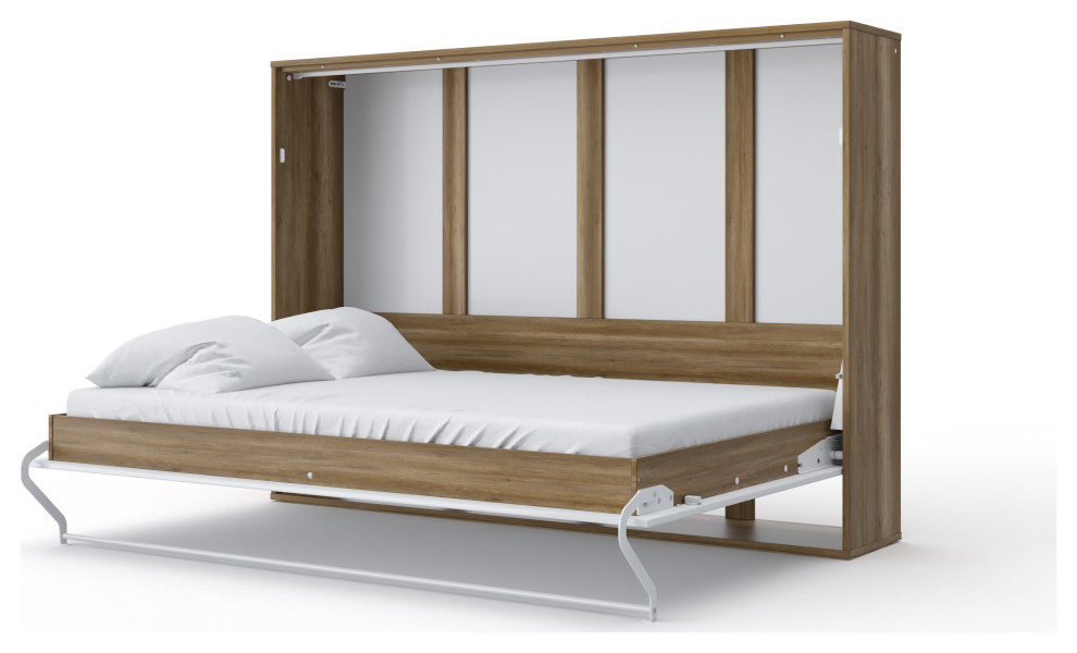 Contempo Horizontal Wall Bed, Full XL Size with a on top