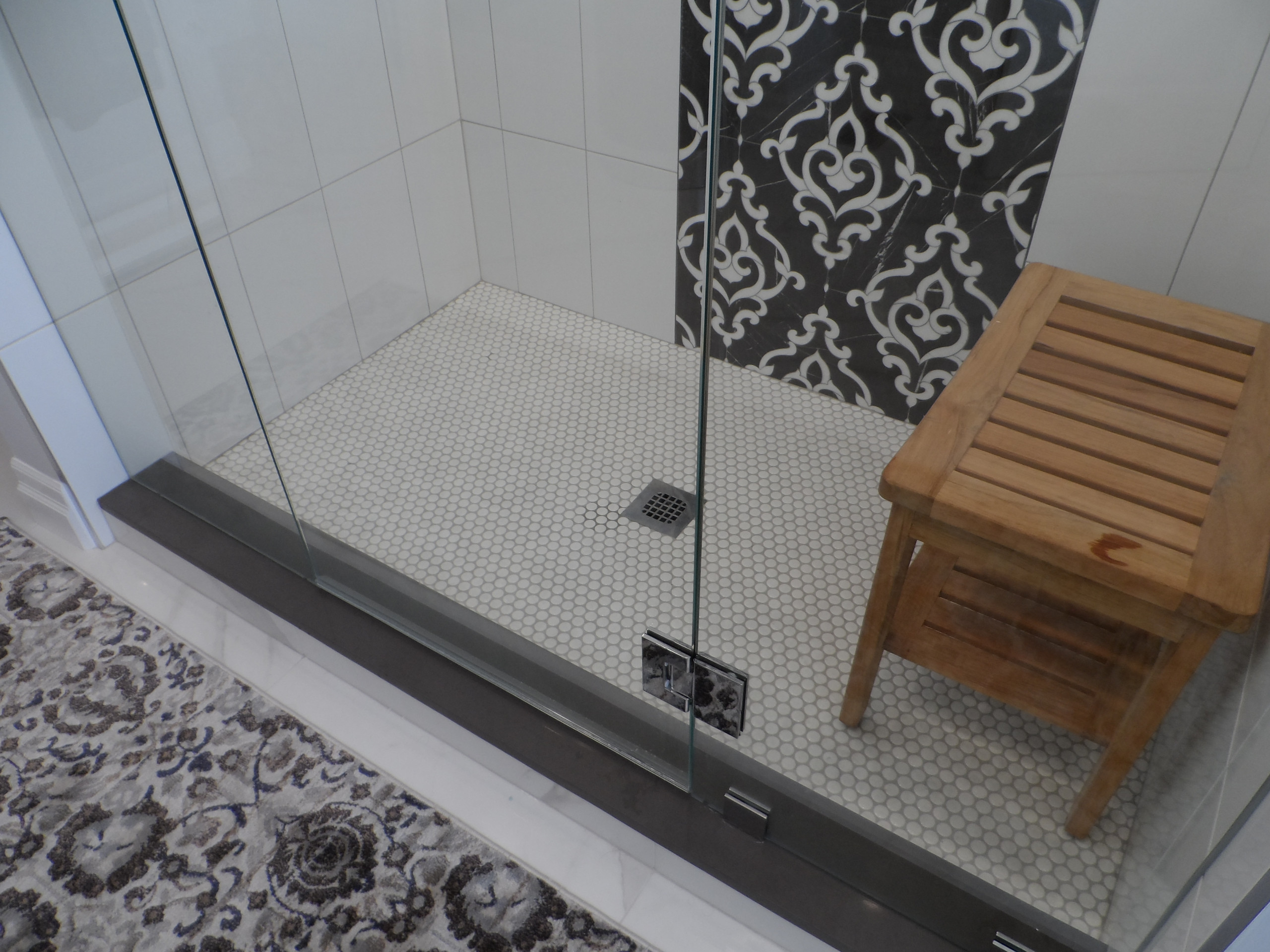 Master Bathroom with stunning shower accent tile