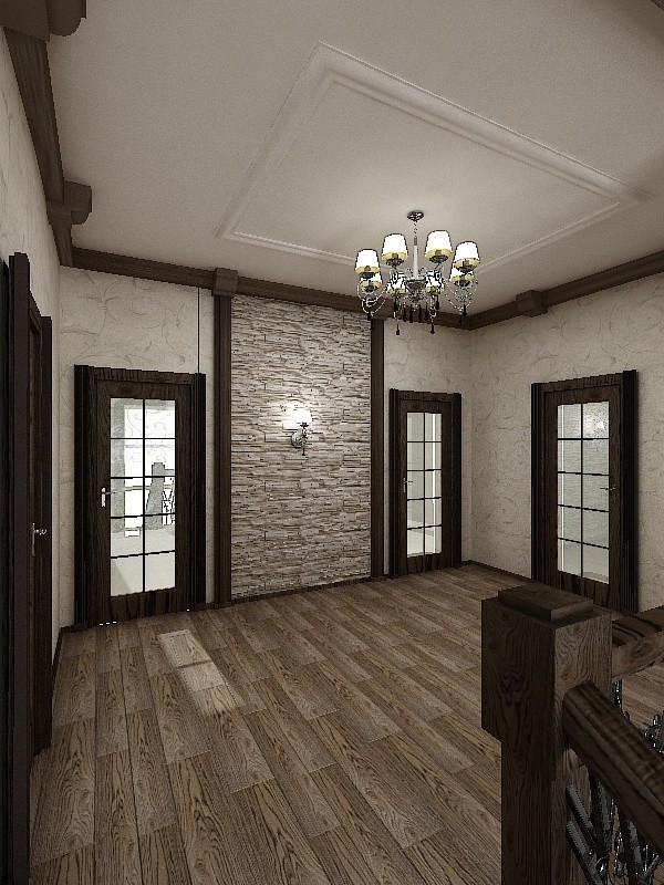 Дизайн-проект холла в стиле "Шале"