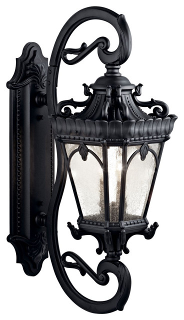 Kichler Tournai 4 Light Large Outdoor Wall Sconce in Textured Black