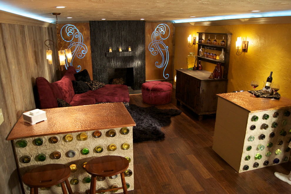 Eclectic basement in Cleveland.