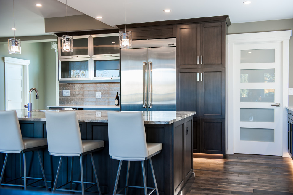 Inspiration for a transitional home design remodel in Edmonton