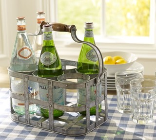 Galvanized Metal 6-Pack Bottle Caddy