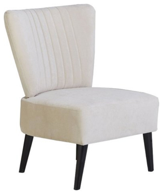Slipper Beige Polyester Side Chair