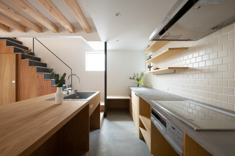 This is an example of a scandinavian kitchen in Tokyo Suburbs.