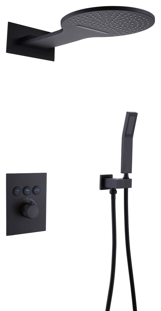 Thermostatic Shower System with Handheld Shower Contemporary Showerheads And Body Sprays