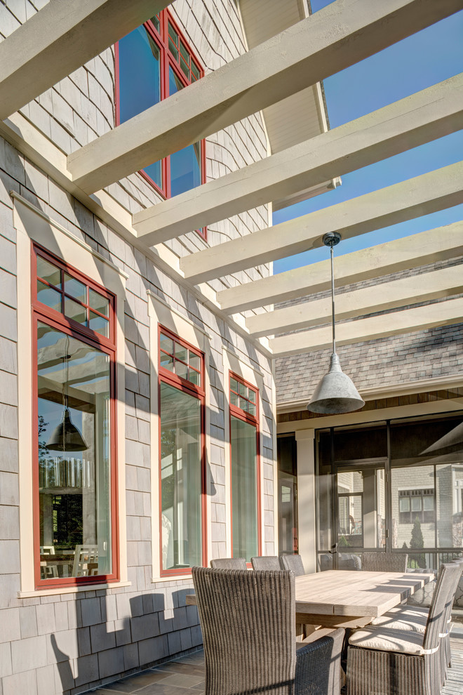 Example of a transitional home design design in Charlotte