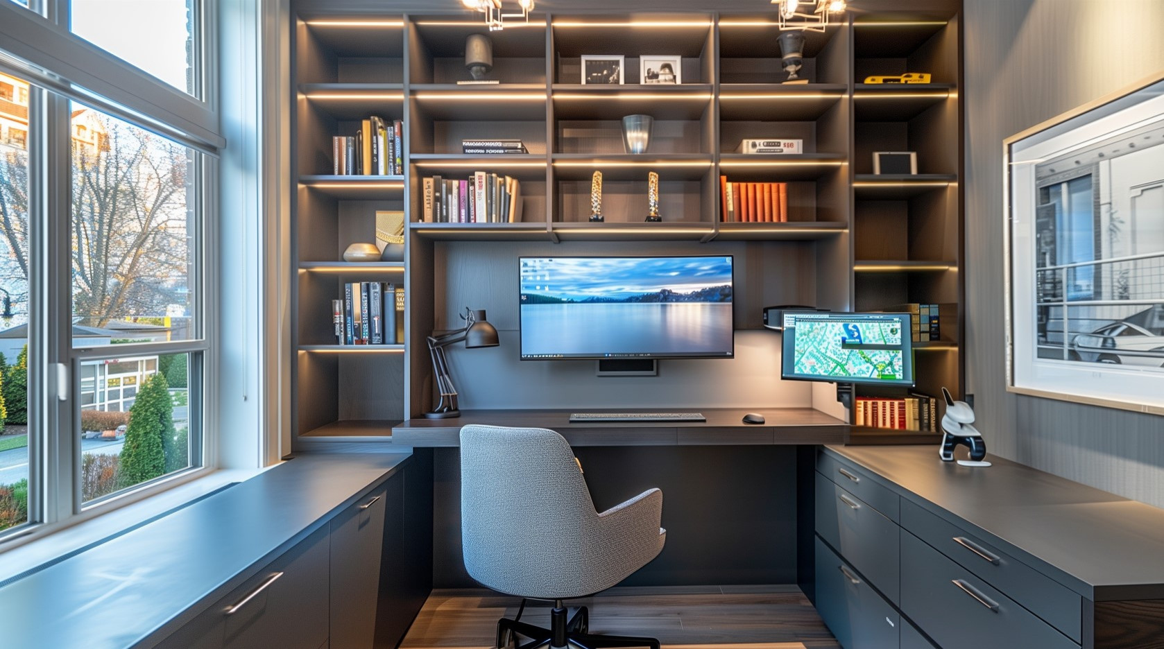 home office in new custom built home
