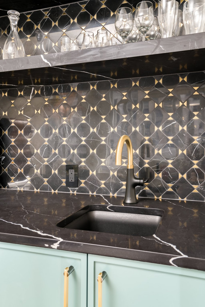 Transitional home bar photo in New York