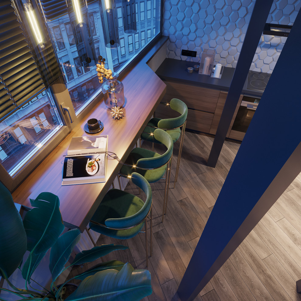 Интересная квартира в глубоких темных оттенках