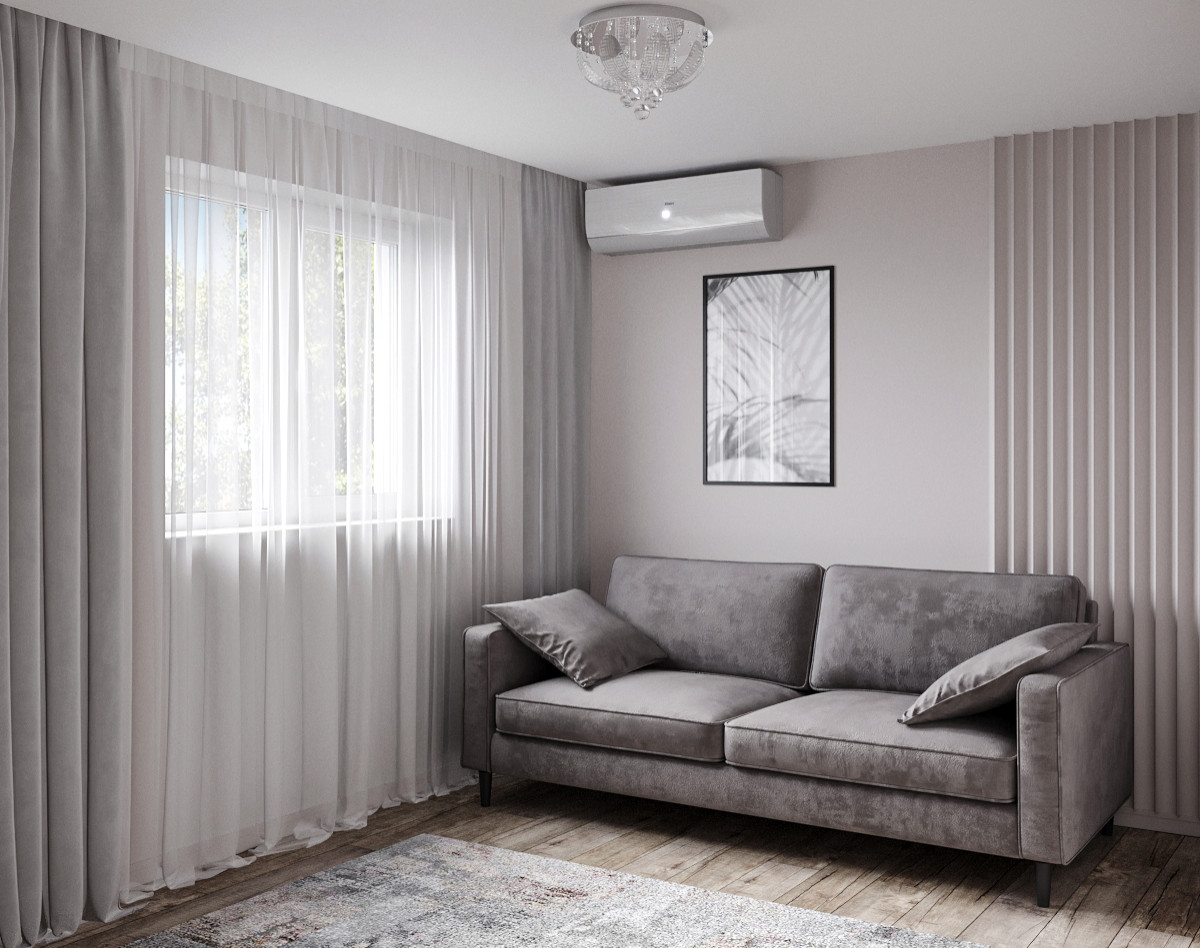 Современные оттенки серого и уютного дерева)