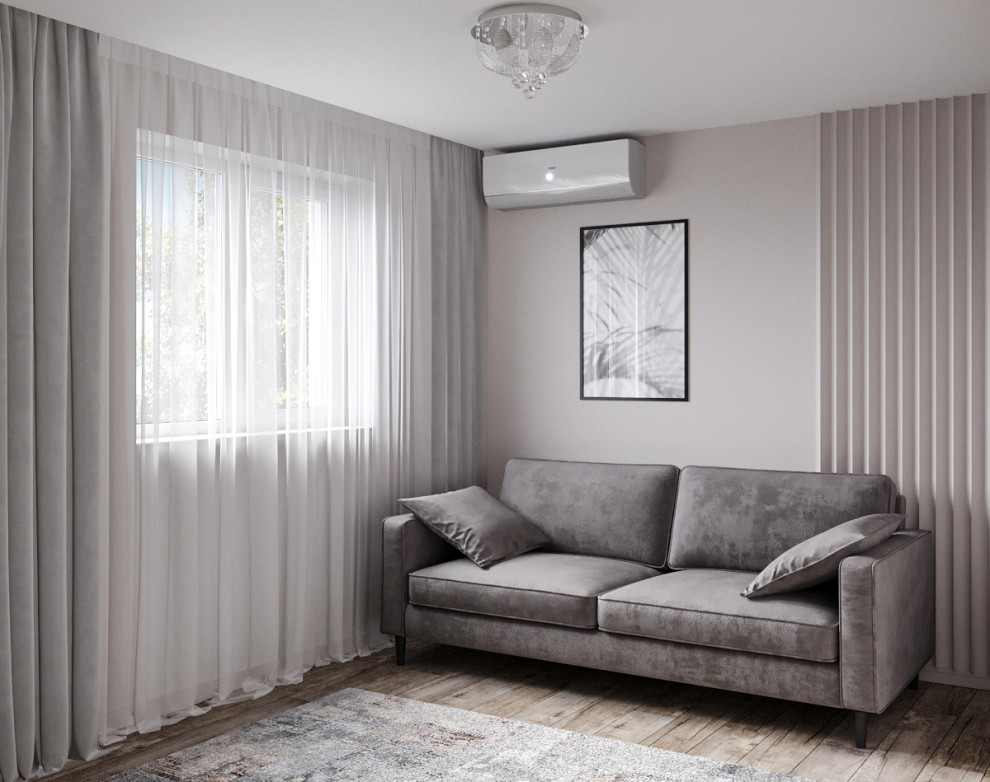 Современные оттенки серого и уютного дерева)