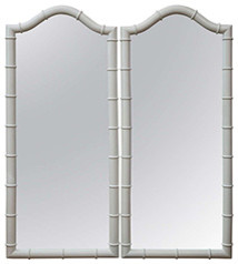 Mid- Century Faux Bamboo Mirror Pair