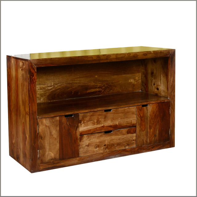 Contemporary Cabin Indian Rosewood Tv Stand Media Console