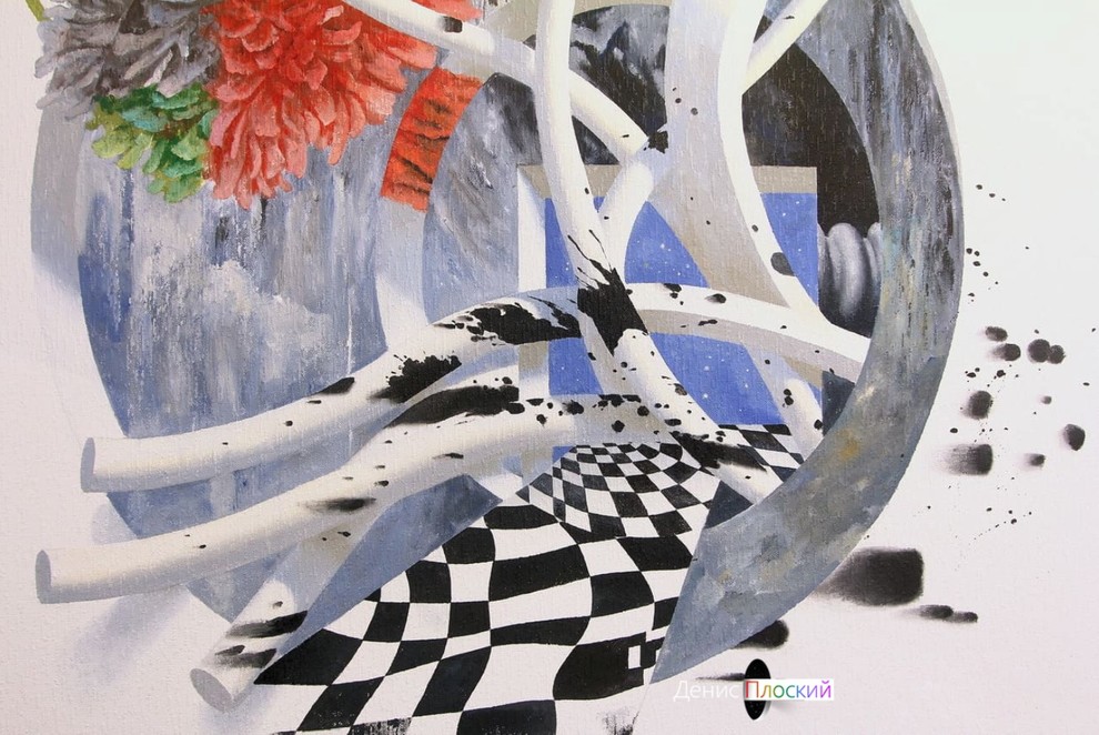 Цветочная абстракция - роспись стены в спальни