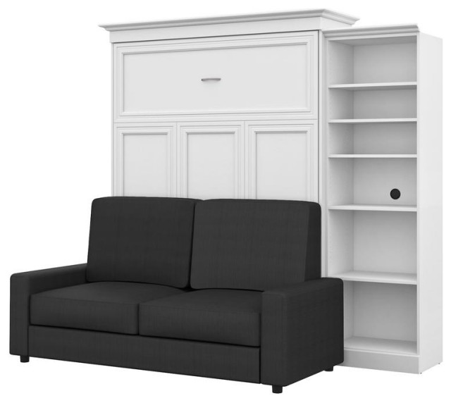 Versatile 3Piece Queen Wall Bed, Storage Unit and Sofa Set White