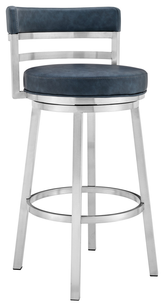 Madrid Swivel Stool, 30" Contemporary Bar Stools And Counter Stools